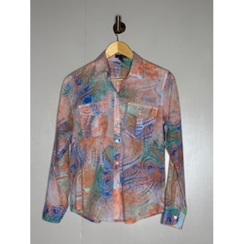 Ralph Lauren Lauren Jeans Co Y2K Swirl Print Shirt Womens Small